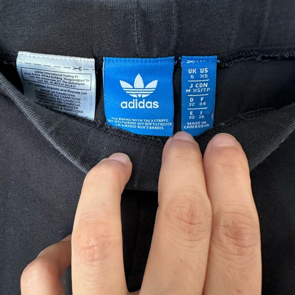Adidas Black Leggings with Bold White Logo - Picture 2 of 6